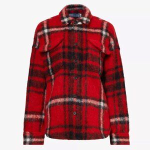 POLO RALPH LAUREN Olivia checked wool-blend overshirt (size Large)